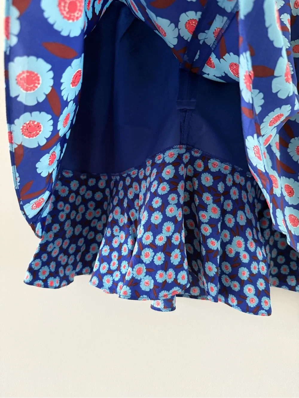 Kate Spade Blue Floral A-Line Skirt